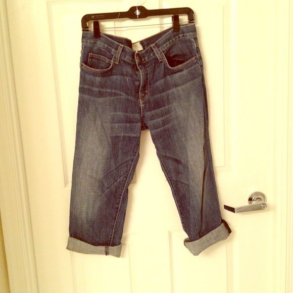Current/Elliott Boyfriend Crop Straight-Leg jeans