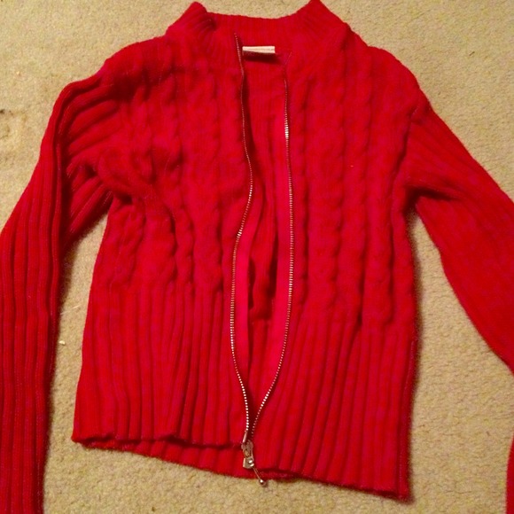 Red knit sweater