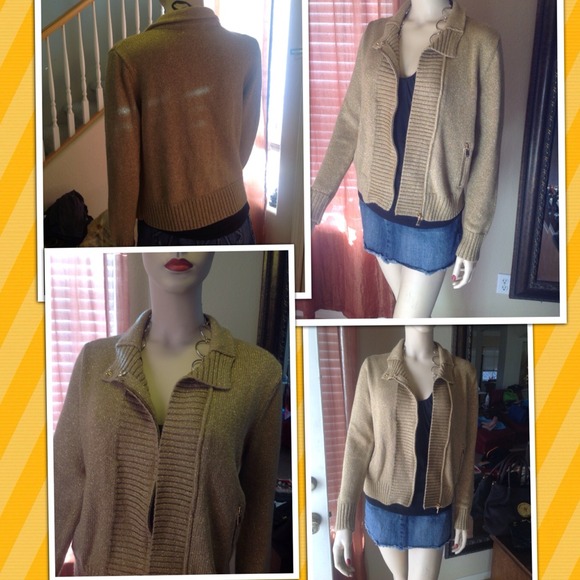 Michael Kors Metallic Gold Sweater