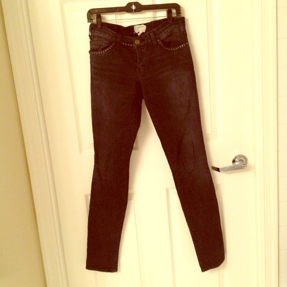 Current/Elliott black denim pants with studs