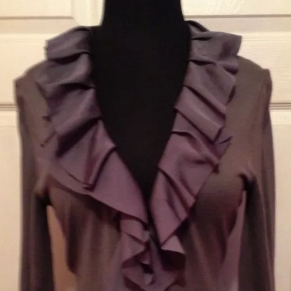 LOFT Ruffle Front Cardigan - Picture 2 of 4