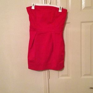 French Connection red strapless dress