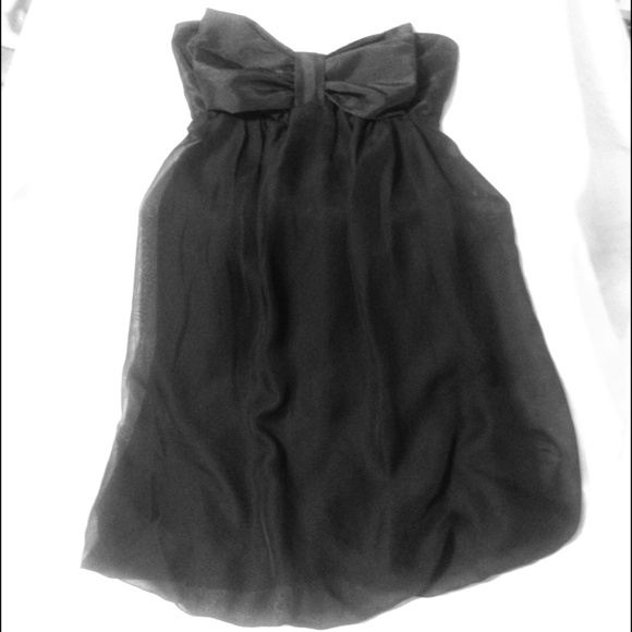 🔒Reserved Bow top, strapless,black, party dress
