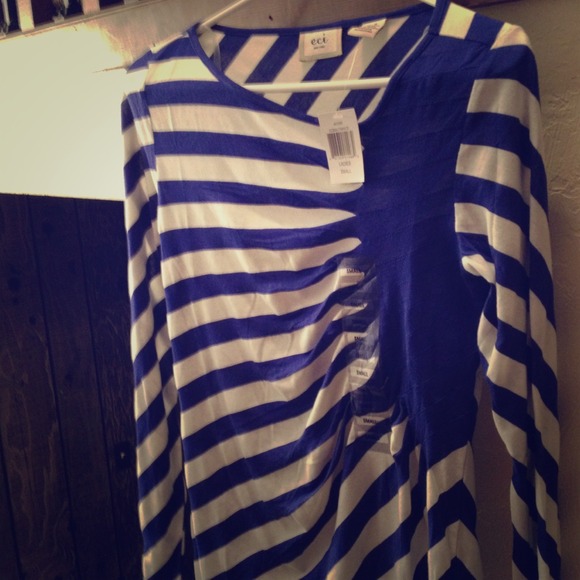 Brand new blue and white stripped shirt