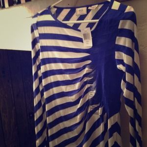 Brand new blue and white stripped shirt