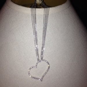 Bebe Multi Chain Heart Necklace