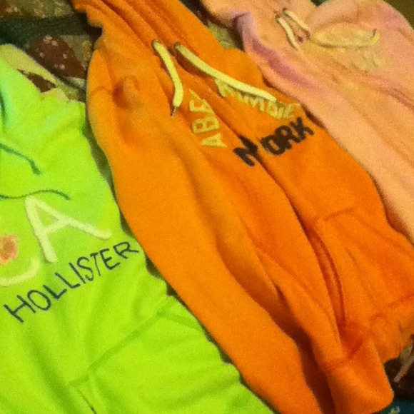 Hollister pull over and two A&F zip up hoodies
