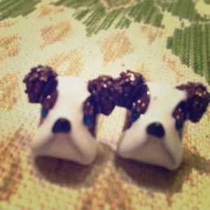 Betsey Johnson English bulldog earrings.