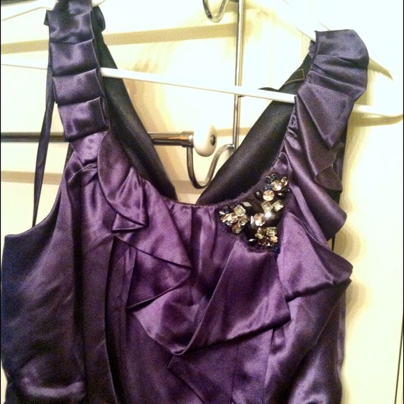 BCBG Silk Purple and black cocktail dress