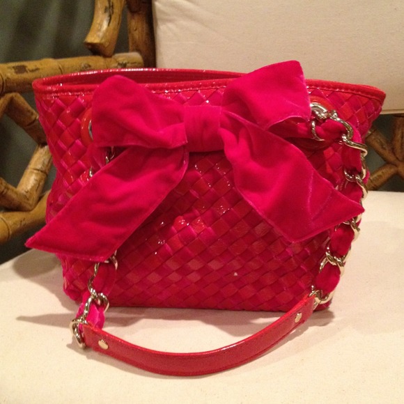 Kate Spade velvet weave bow purse