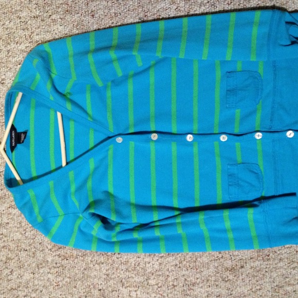 Blue & lime green Ralph Lauren button up cardigan