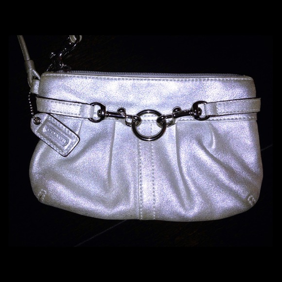 🚩SOLD! Authentic Coach Silver Wristlet🚩