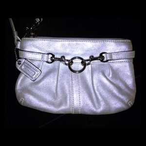 🚩SOLD! Authentic Coach Silver Wristlet🚩