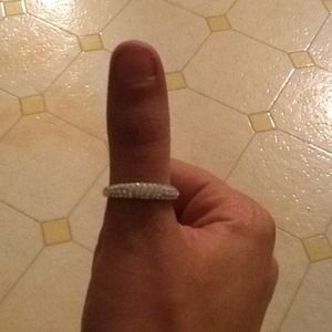 Silver& simulated diamond ring