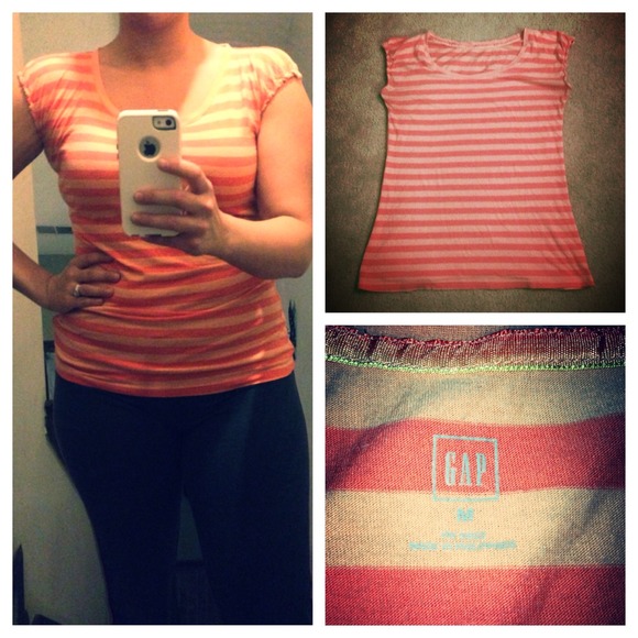Orange Striped Cotton Tee