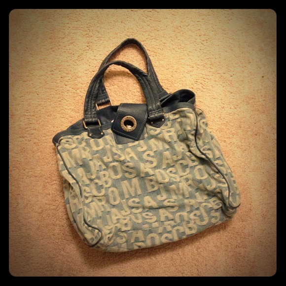 Marc Jacobs Leather & Jean Bag Weekender Tote