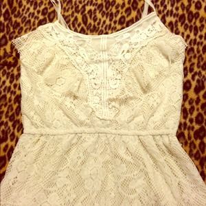 Cream Lace Tank Top