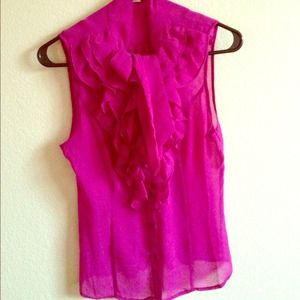 Fuschai ruffle dressy shirt
