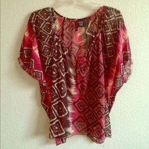 Multicolored, multipattern shirt