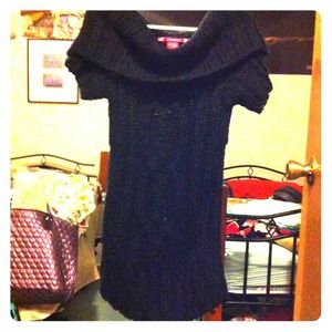 Wool knit short black dress! :)