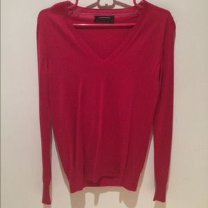 Club Monaco Hot Pink V Neck Sweater