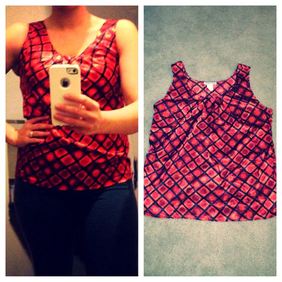 Orange Satin Pattern Blouse