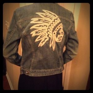Bundle of jean jacket and KU top