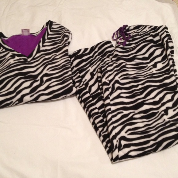 Zebra print fleece pajamas