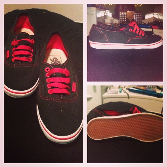 Vans Shoes - Brand new red and black vans. ON HOLD
