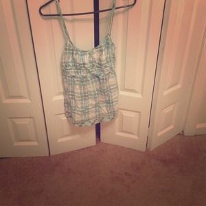 Plaid spaghetti strap tank top