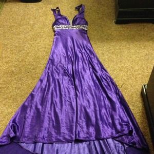Purple fancy prom dress