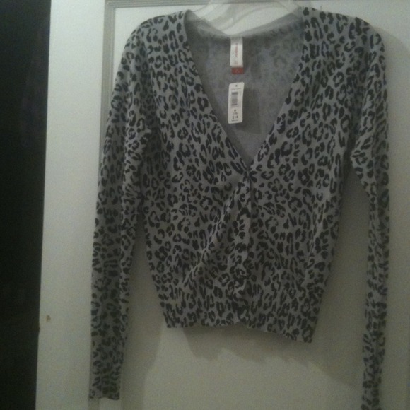 Animal leopard print cardigan.