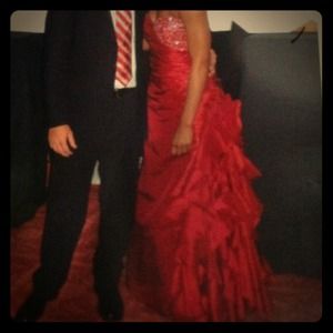 GORGEOUS FORMAL GOWN-deep red-