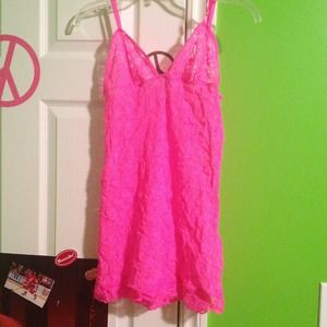 Hot Pink Lace tank tunic/sleepwear