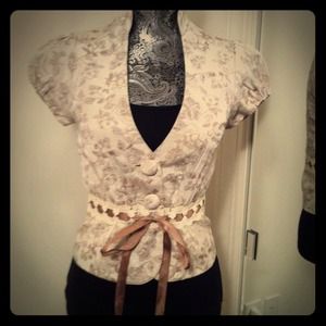 SOLD XXA floral print beige top