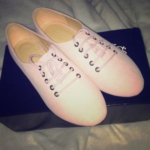 Pastel Pink lace up shoes.