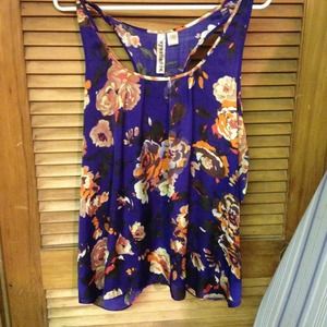 Silky Floral Racerback Top