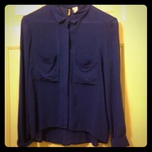 Navy blue button up xs