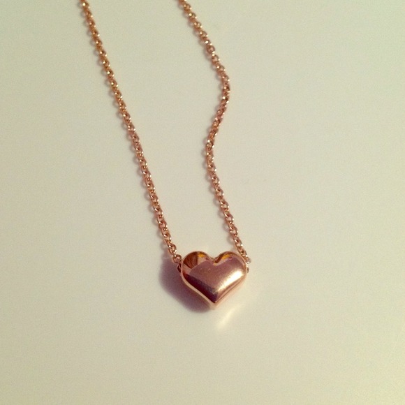 RESERVED Simple Rose Gold Heart Necklace