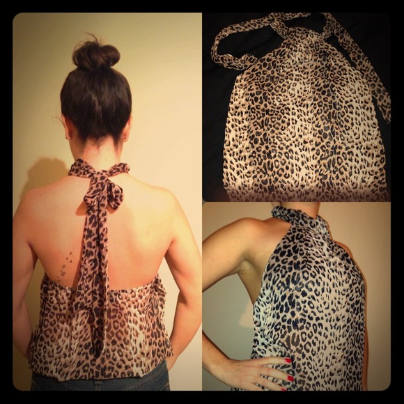 Leopard print shear top