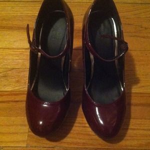 Wine/Burgundy Platform Mary- Janes.