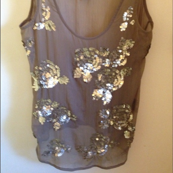Sheer sequined tank top