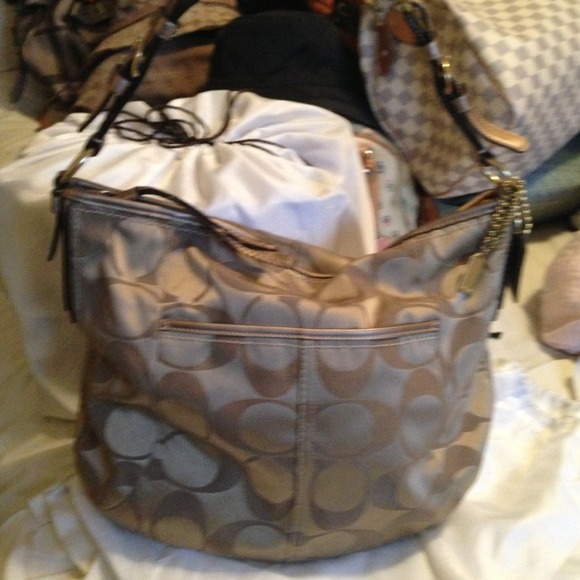 Coach satin handbag