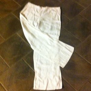 White linen pants