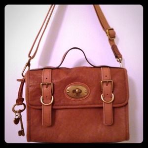 Authentic Fossil adjustable satchel