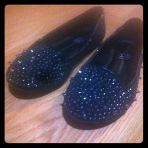 RESERVED Black Studded Flats