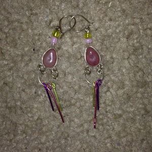 💗💛💜pink yellow purple dangle earrings💜💛💗NWOT