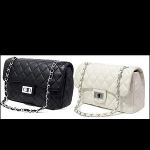 white quilted bag