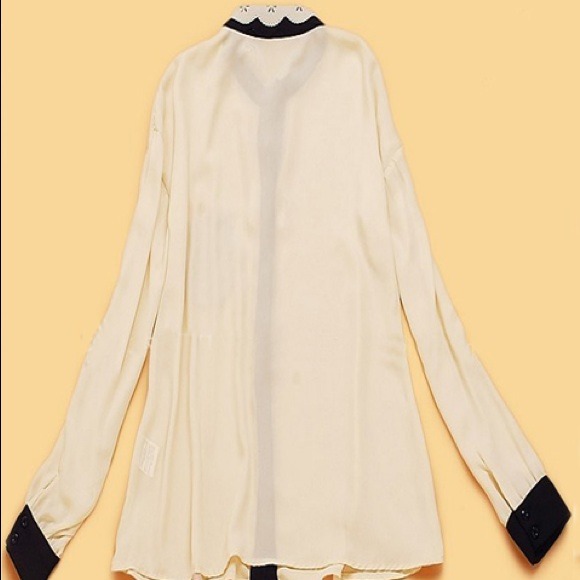 Tops - 🚫SOLD🚫 Beige Scallop Collar Long Sleeve Shirt Tops - 🚫SOLD🚫 Beige Scallop Collar Long Sleeve Shirt