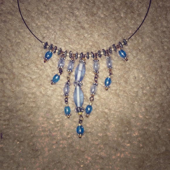 Blue with silver necklace. NWOT❗❗